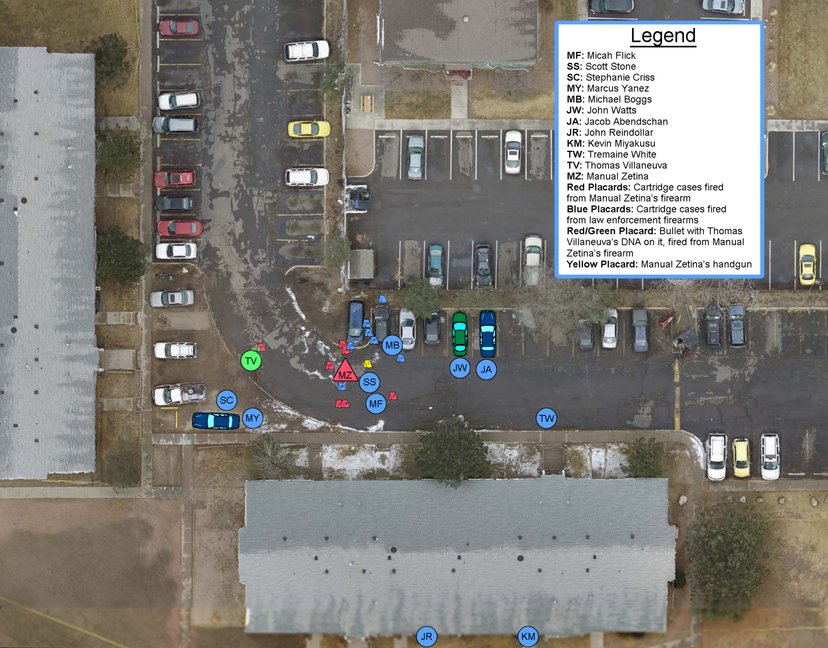 Aerial diagram of the Feb. 5 fatal shooting of Micah Flick, Manuel Zetina